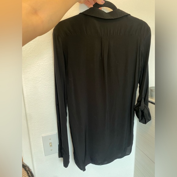 Zara 100% viscose Black Button up. Size XS - Picture 6 of 7